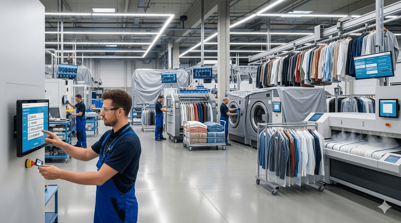 Mitarbeiter am Shopfloor mit Tablet
